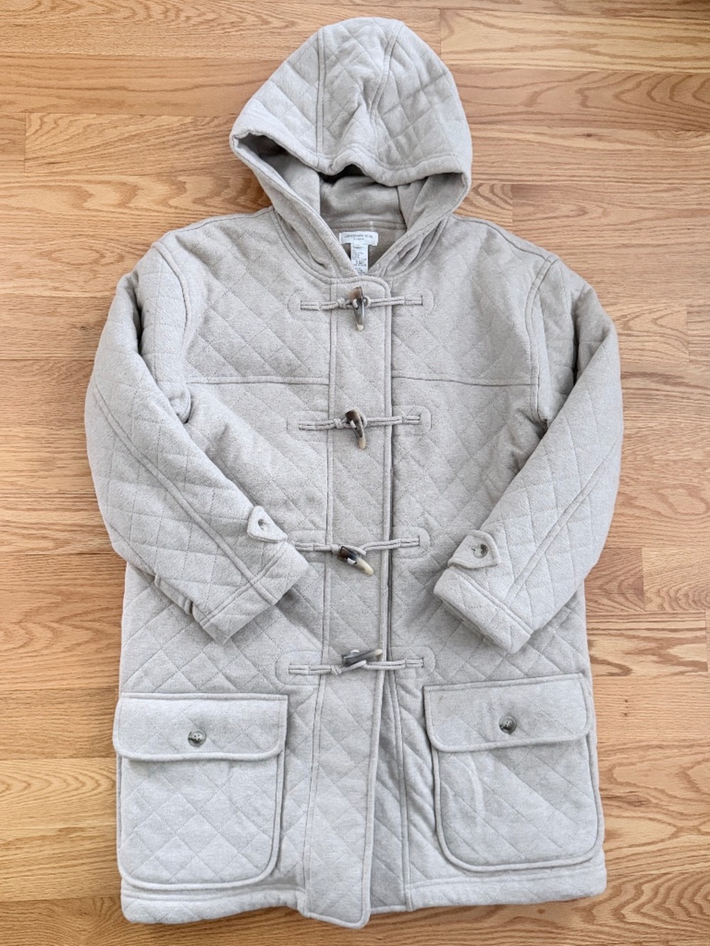 Jones New York Vintage Quilted Hooded Toggle Coat (S)